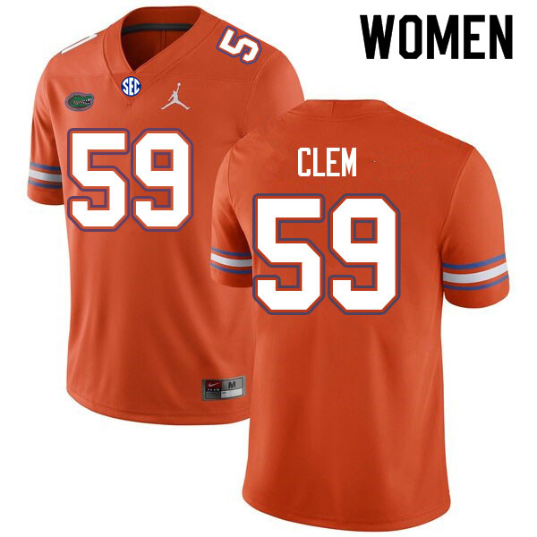 Women #59 Hayden Clem Florida Gators College Football Jerseys Sale-Orange